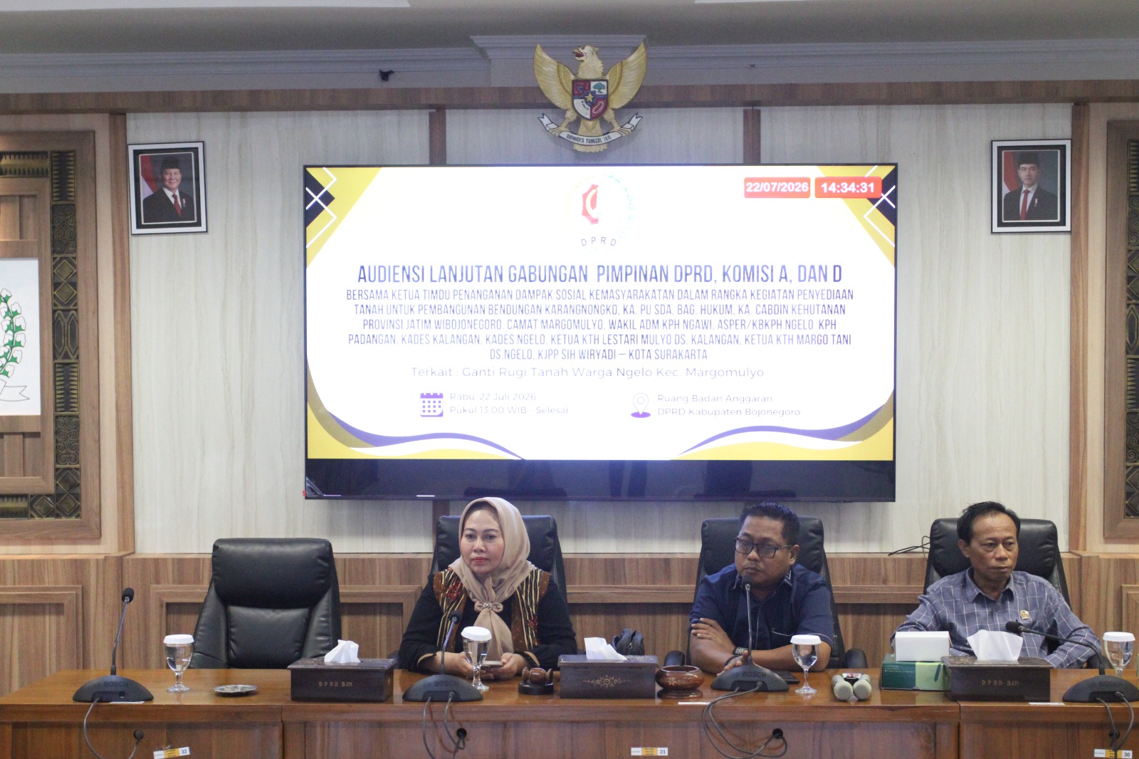 Gabungan Komisi A dan D Audiensi Lanjutan Terkait Ganti Rugi Tanah Warga Ngelo Margomulyo