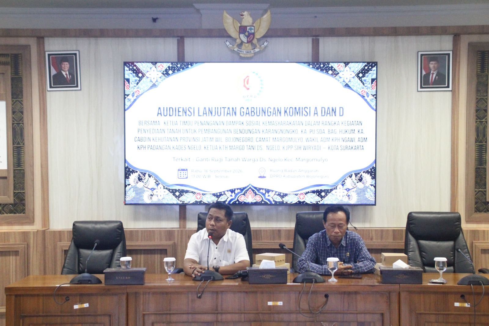 Audiensi Lanjutan Gabungan Komisi A dan D Ganti Rugi Tanah Warga Desa Ngelo